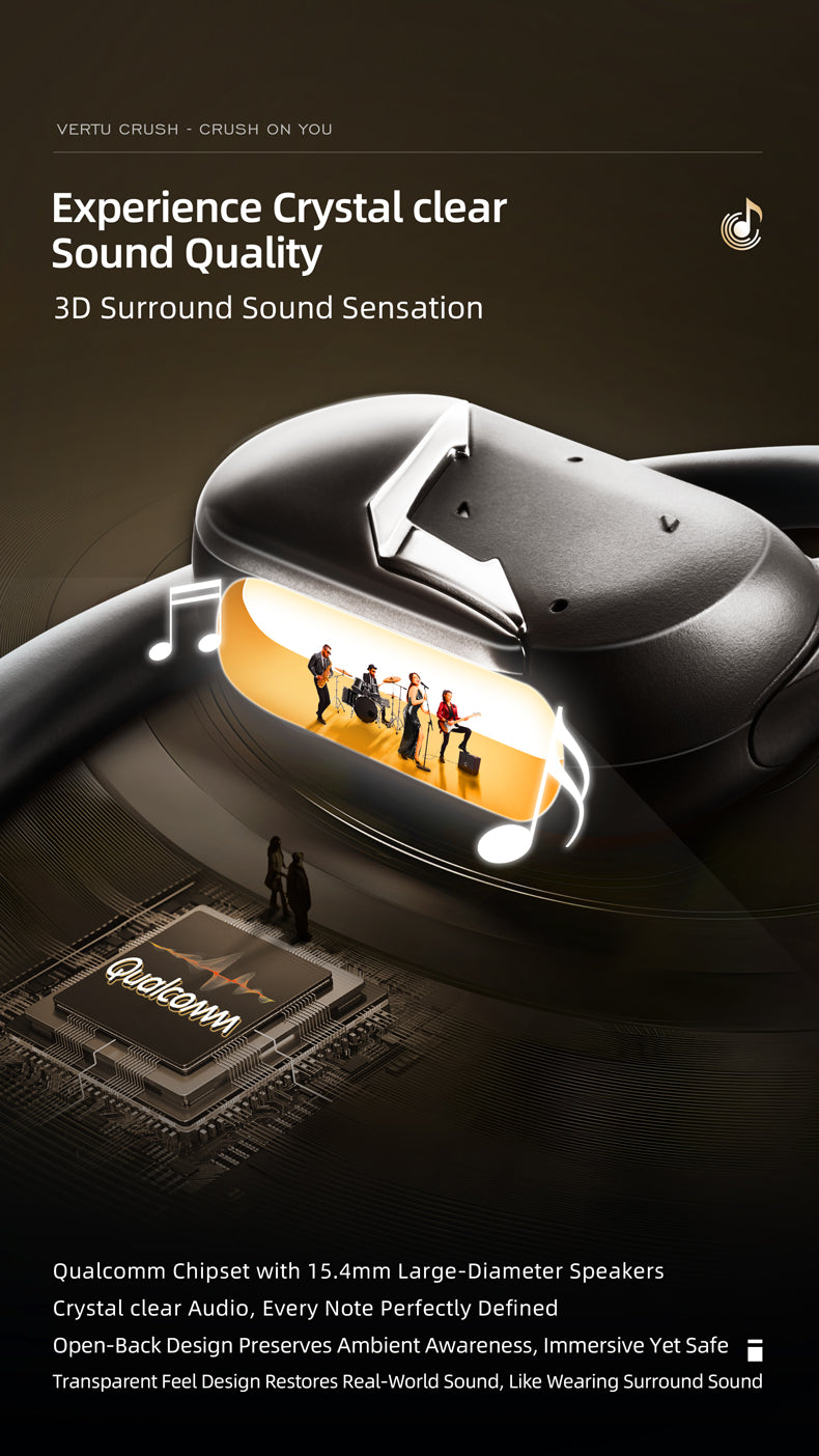 VERTU CRUSH SERIES OWS AI EARBUDS – BLACK STANDARD