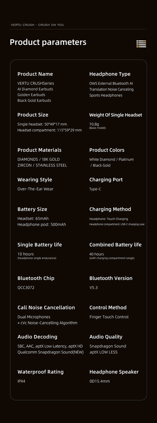 VERTU CRUSH SERIES OWS AI EARBUDS – WHITE ENTRYLUX STANDARD