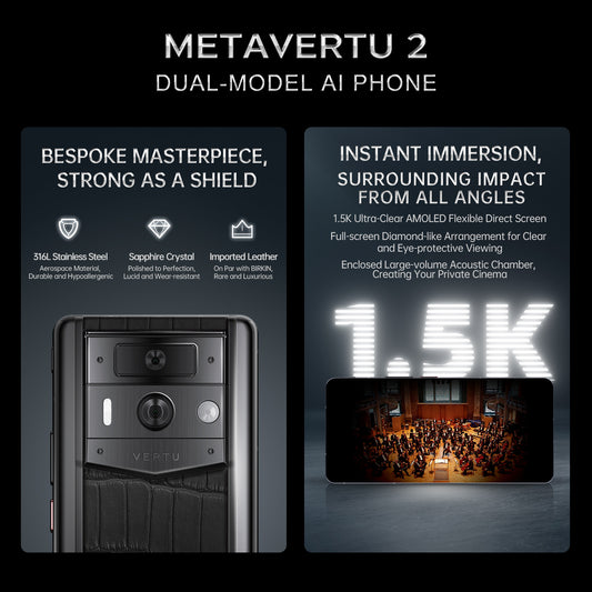 METAVERTU 2 MAX SCREEN ALLIGATOR SKIN WEB3 AI PHONE – BLACK